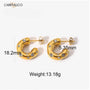 Golden Grace Hoop Earrings – Close-up | 18K Gold Plated | Carryallco India