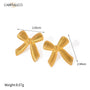 Carryallco Golden Bow Knot Studs Carryallco