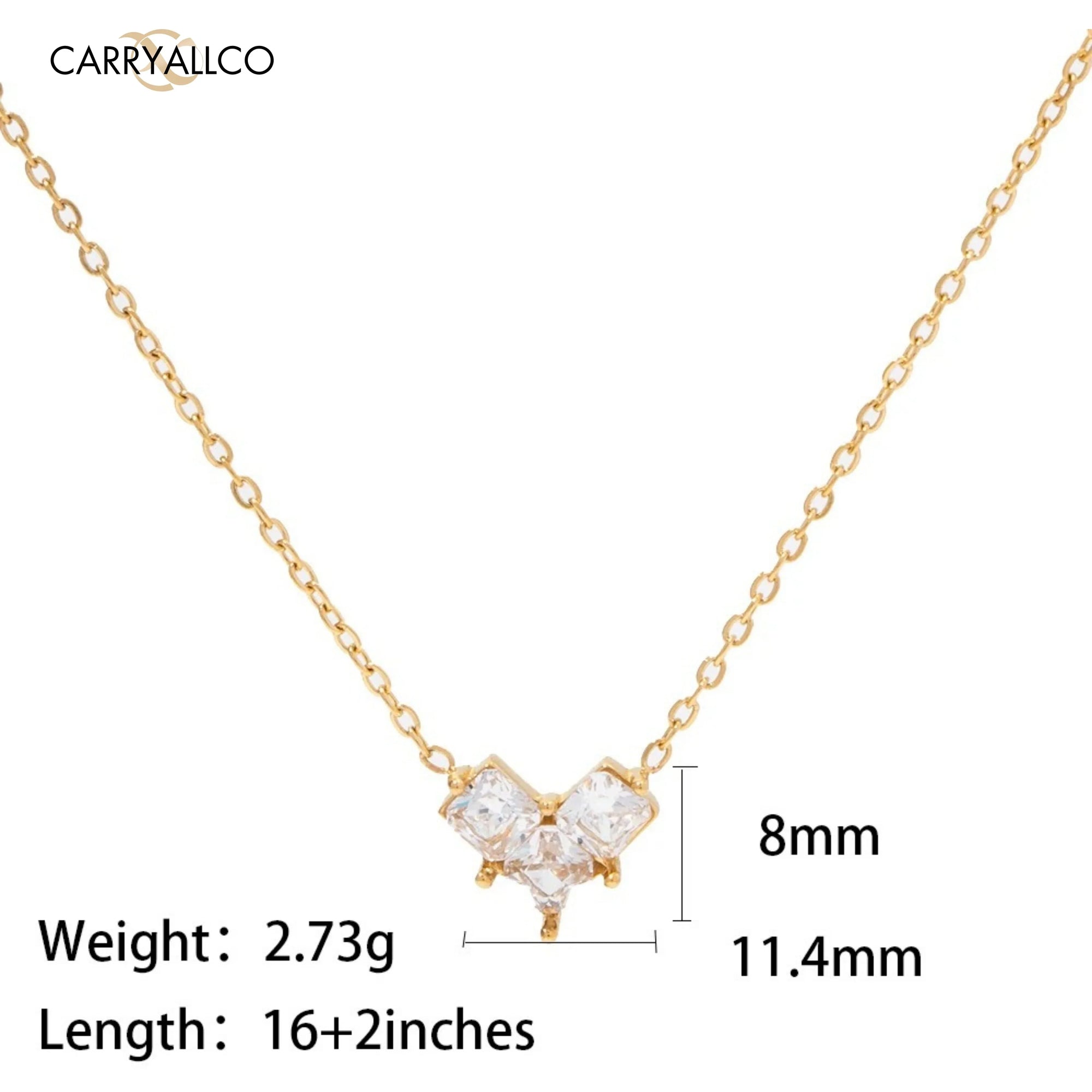 Everyday Radiance Heart Necklace – 18K Gold Plated Carryallco