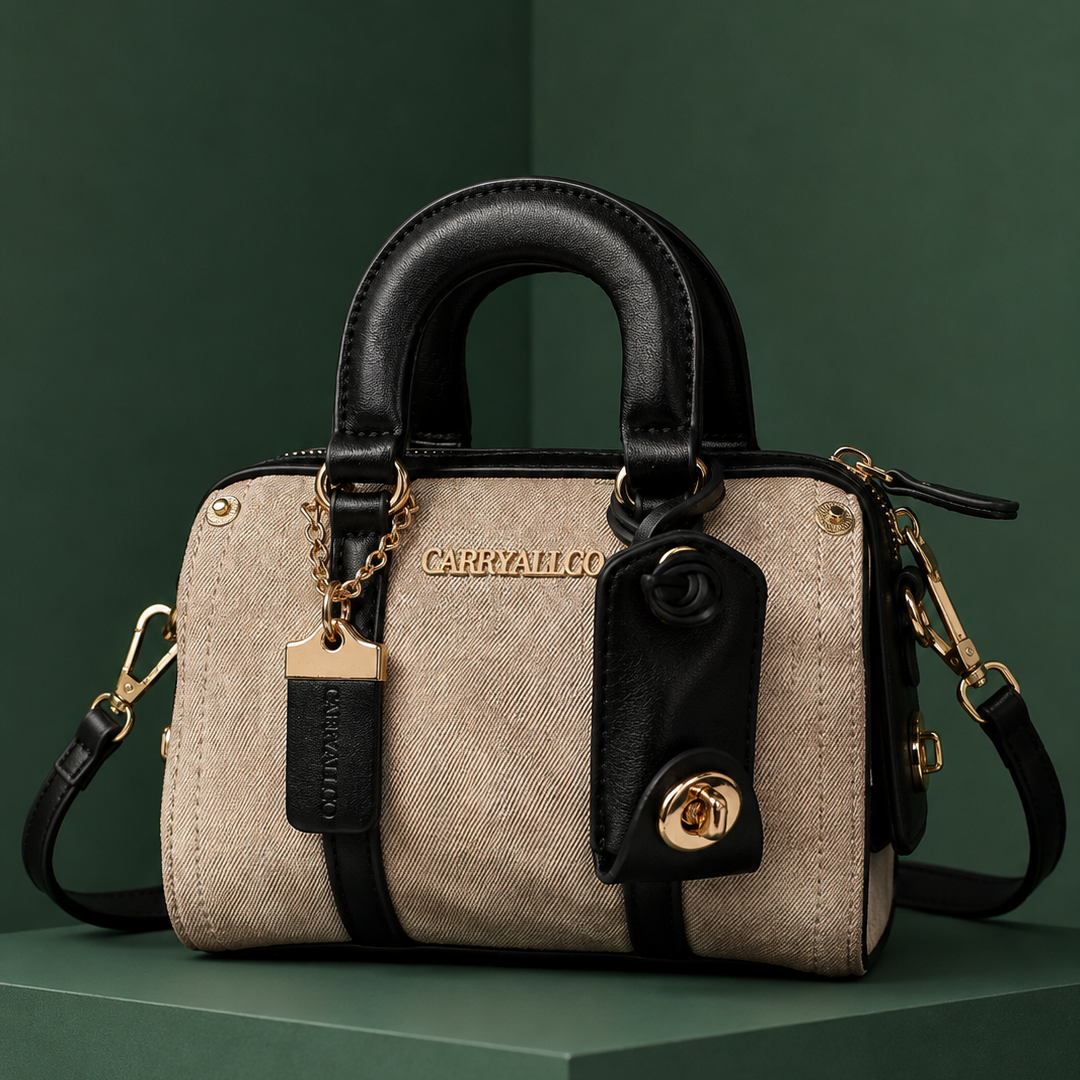 Carryallco Celeste – Camel Brown Handmade Vintage Vegan Boston Bag