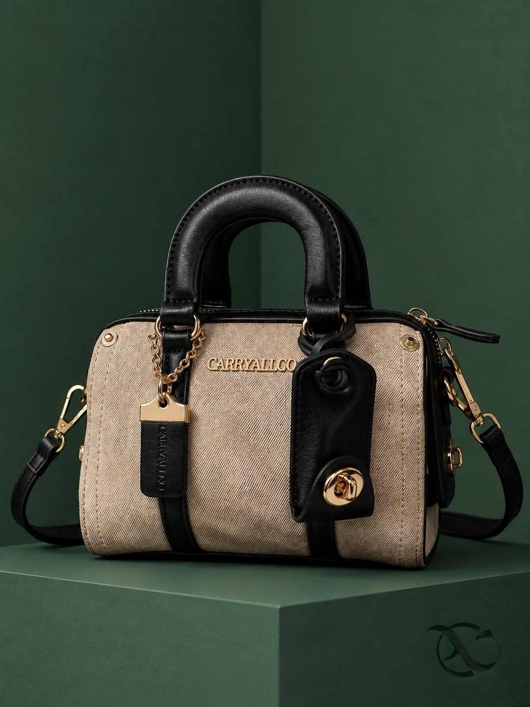Carryallco Celeste – Camel Brown Handmade Vintage Vegan Boston Bag