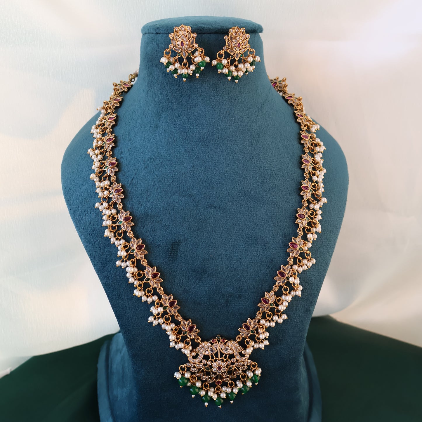 Carryallco Gold Plated Haaram Kempu Fusion Strand