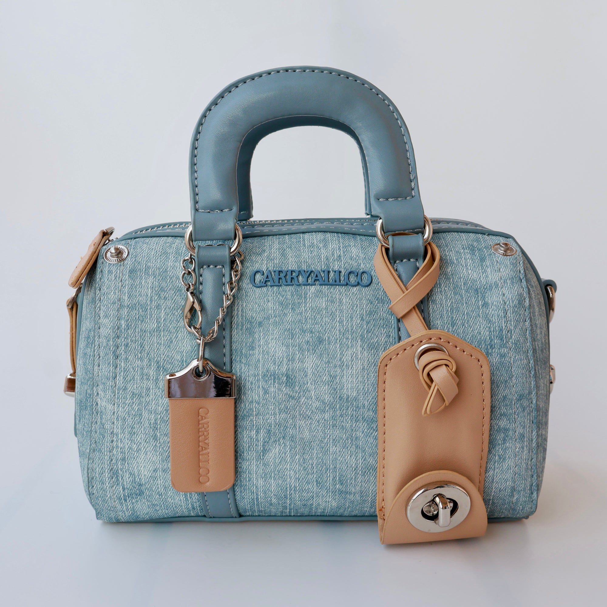 Carryallco Celeste – Handmade Vintage Medium Boston Bag
