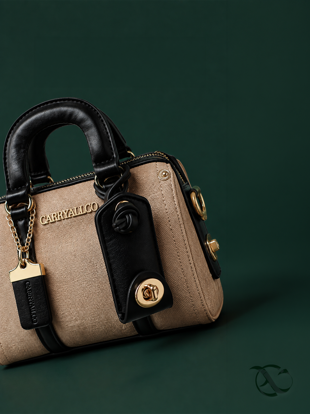 Carryallco Celeste – Camel Brown Handmade Vintage Vegan Boston Bag