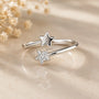 Dual Star CZ Toe Ring (Pair) – Sterling Silver Filled Jewellery | Carryallco India
