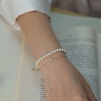 925 Silver Four Leaf Clover Zircon Chain Bracelet