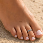 925 Silver Oxidised Geometric Toe Ring