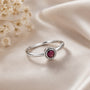 Ruby Red Bezel Solitaire Toe Ring (Pair) – Sterling Silver Filled Jewellery | Carryallco India