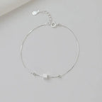 925 Silver Square Chain Anklet