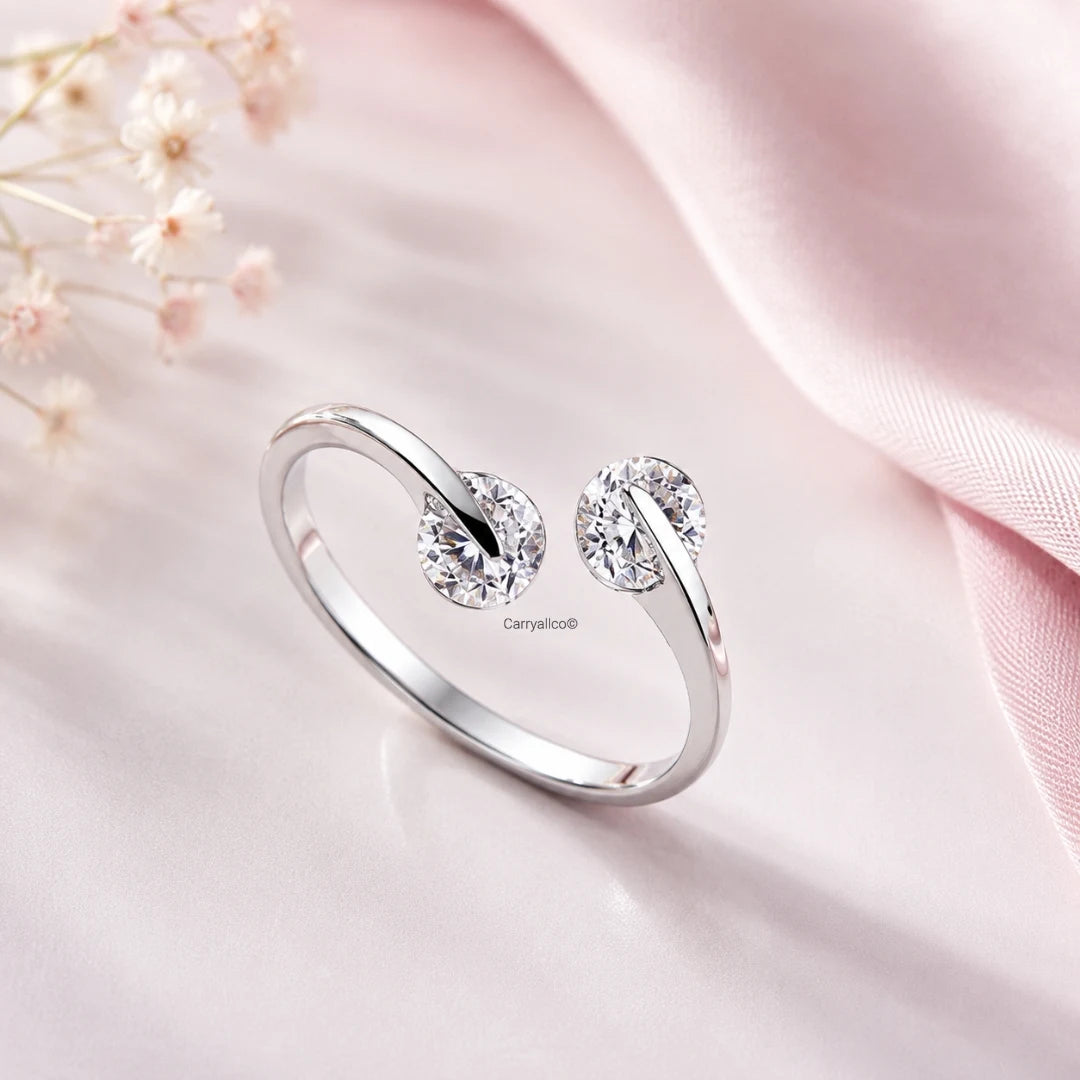 Twin Solitaire CZ Bypass Toe Ring