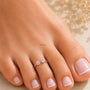 Twin Solitaire CZ Bypass Toe Ring – Sterling Silver Filled | Carryallco India