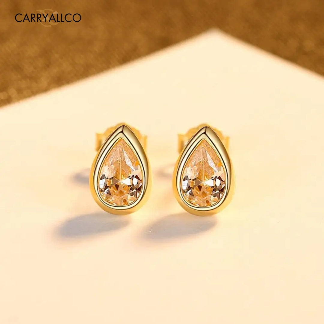925 Sterling Silver Water Drop Stud Earrings | Brilliant Cut Stone