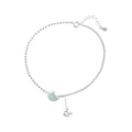 925 Silver Whale Charm Anklet