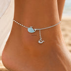 925 Silver Whale Charm Anklet