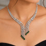 Green CZ Necklace and Earring Set | CARRYALLCO