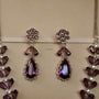 Amethyst Purple Marquise American Diamond Necklace Set | CARRYALLCO