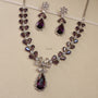Amethyst Purple Marquise American Diamond Necklace Set | CARRYALLCO
