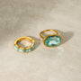 Aqua Crystal CZ Cocktail Ring – Emerald Variant | 18K Gold Plated | Carryallco India