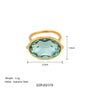 Aqua Crystal CZ Cocktail Ring – 18K Gold Plated Jewellery | Carryallco India