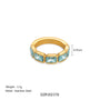 Aqua Crystal CZ Cocktail Ring – Blue Stone Variant | 18K Gold Plated | Carryallco India