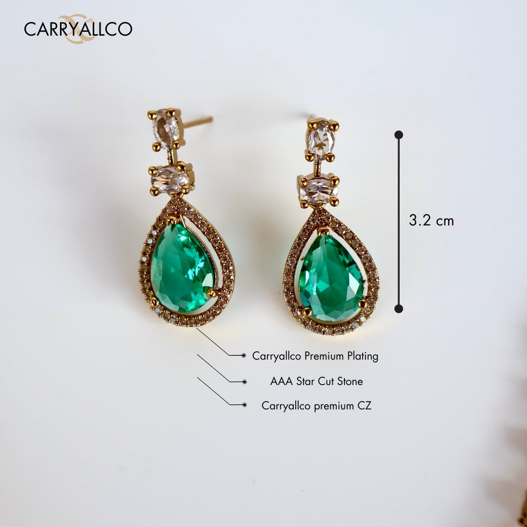Aqua Glow American Diamond Necklace Set Carryallco