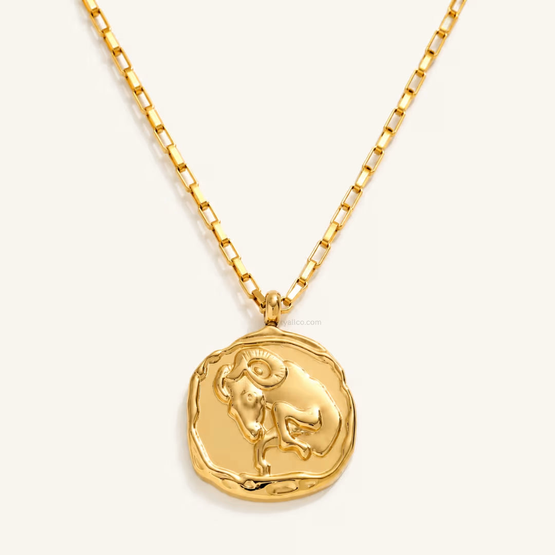 Aries Zodiac Necklace – 18K Gold Plated | CARRYALLCO