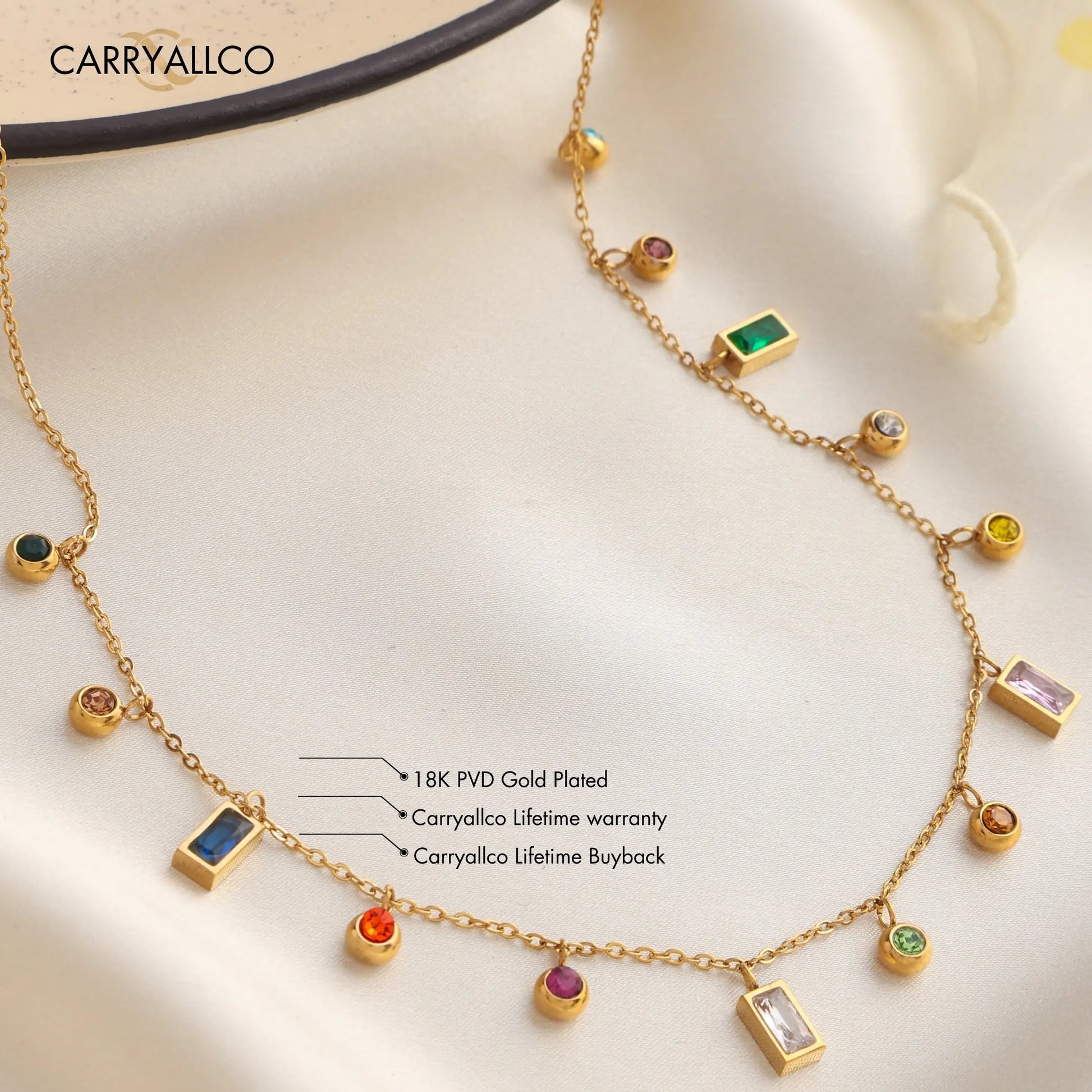 Aura Zirconia Link Necklace – 18K Gold Plated