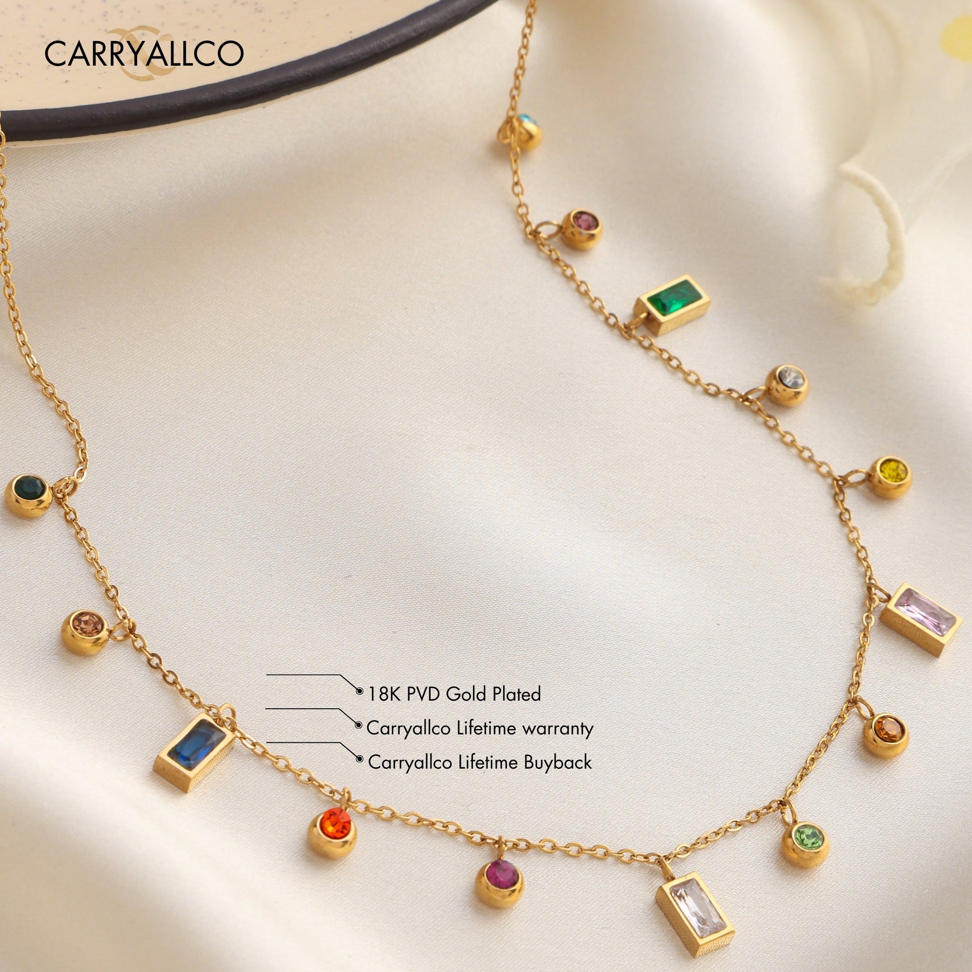 Aura Zirconia Link Necklace – 18K Gold Plated