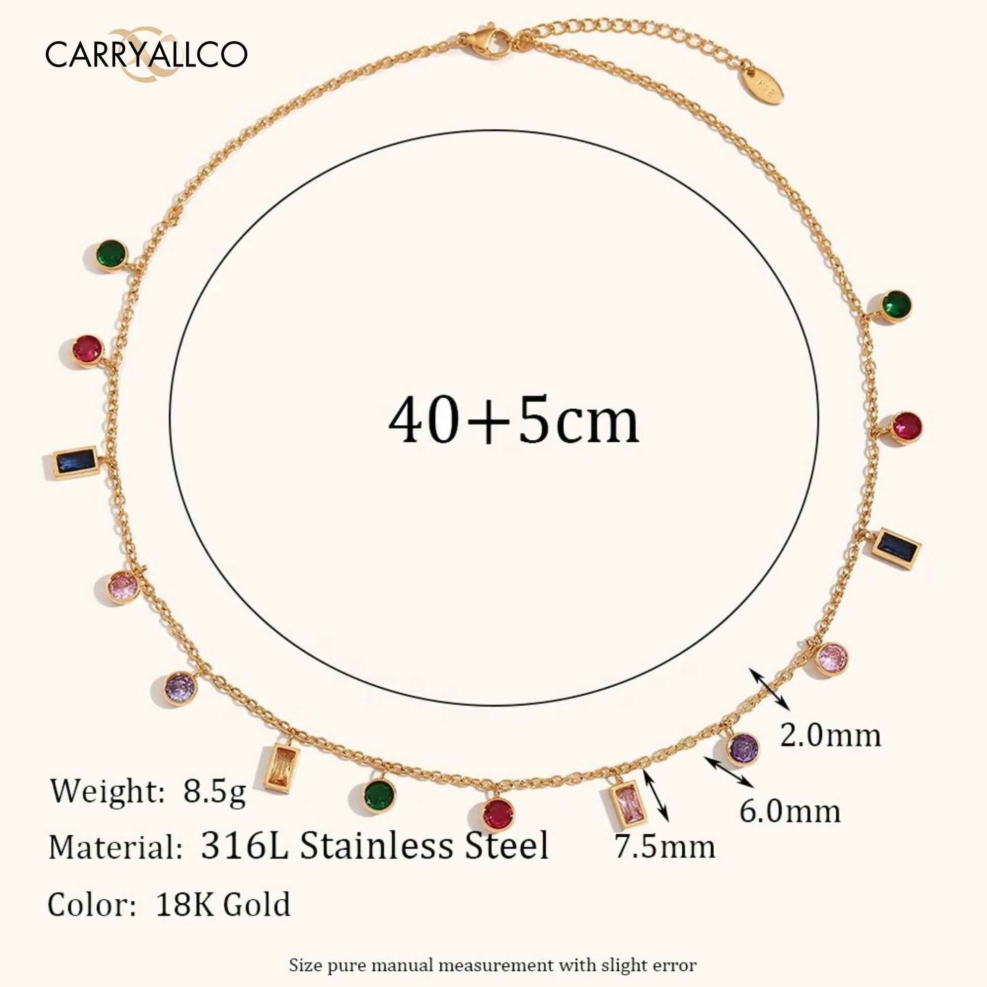 Aura Zirconia Link Necklace – 18K Gold Plated 