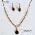 Azure Radiance American Diamond Necklace Set Carryallco