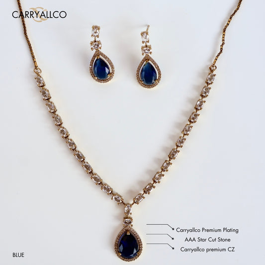 Azure Radiance American Diamond Necklace Set