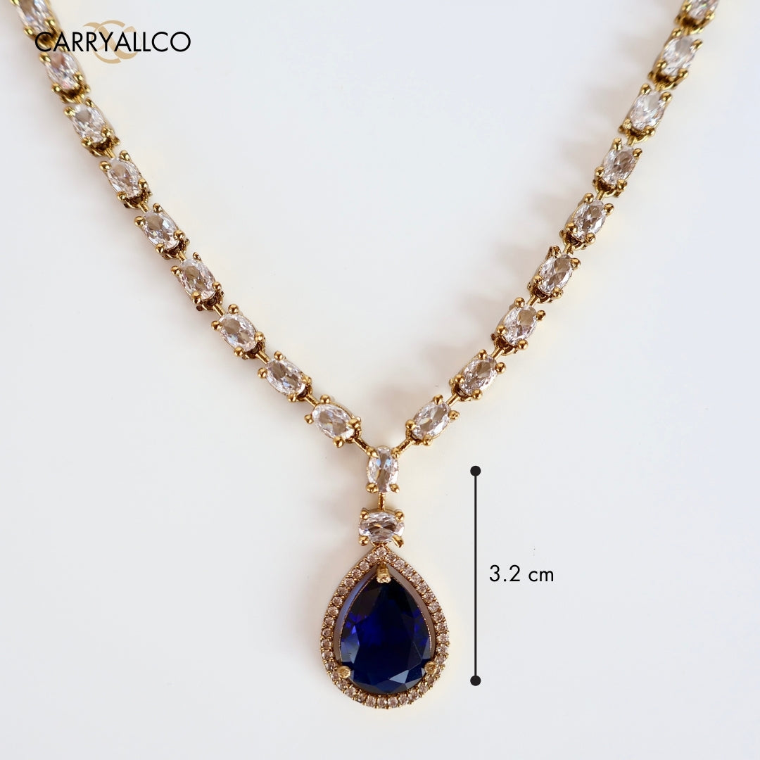 Azure Radiance American Diamond Necklace Set