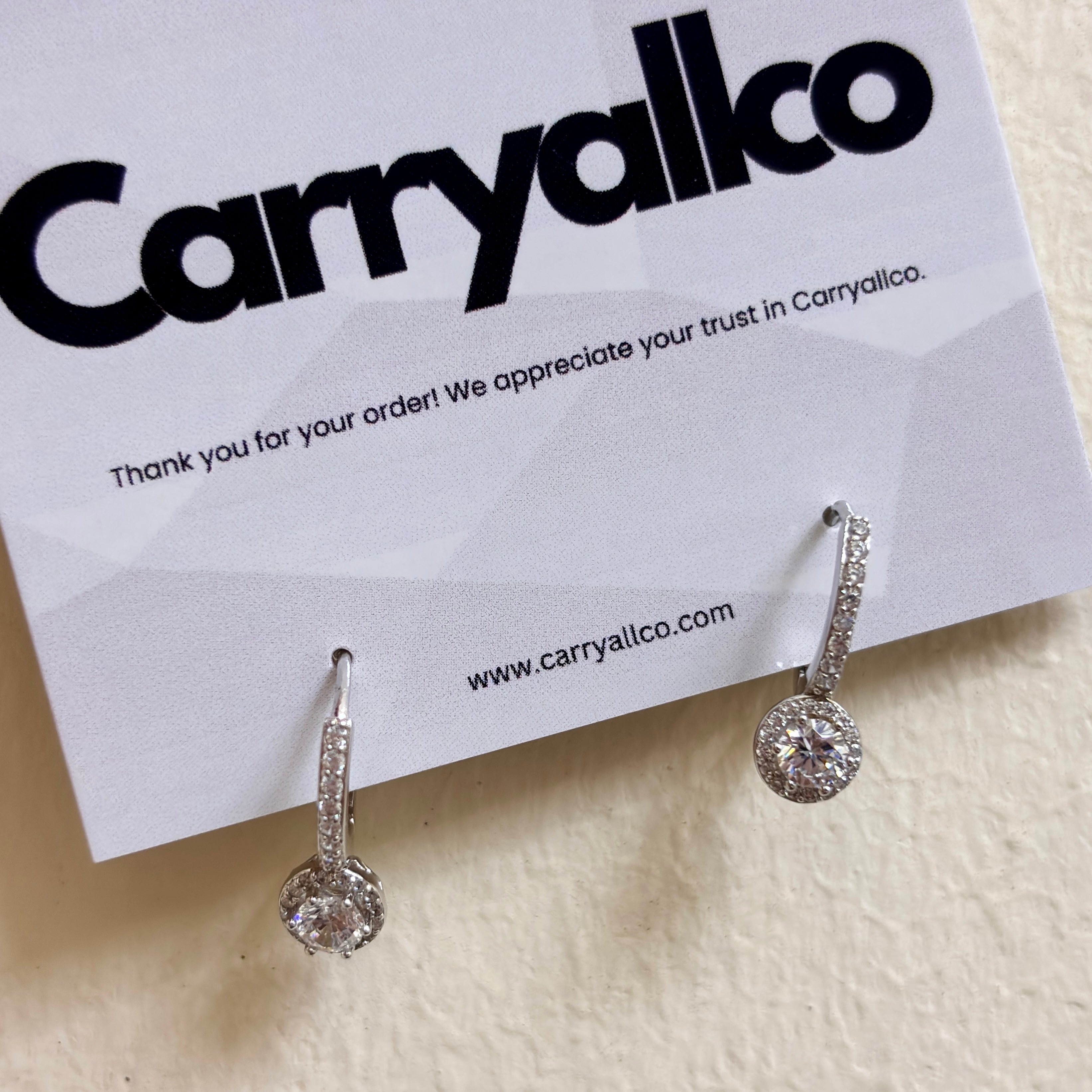 925 Sterling Silver Round Solitaire Hoop Earrings | Brilliant Cut Stone