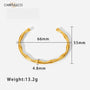 Carryallco 18K Gold Plated Demi-fine Bamboo Inspired Open Bracelet