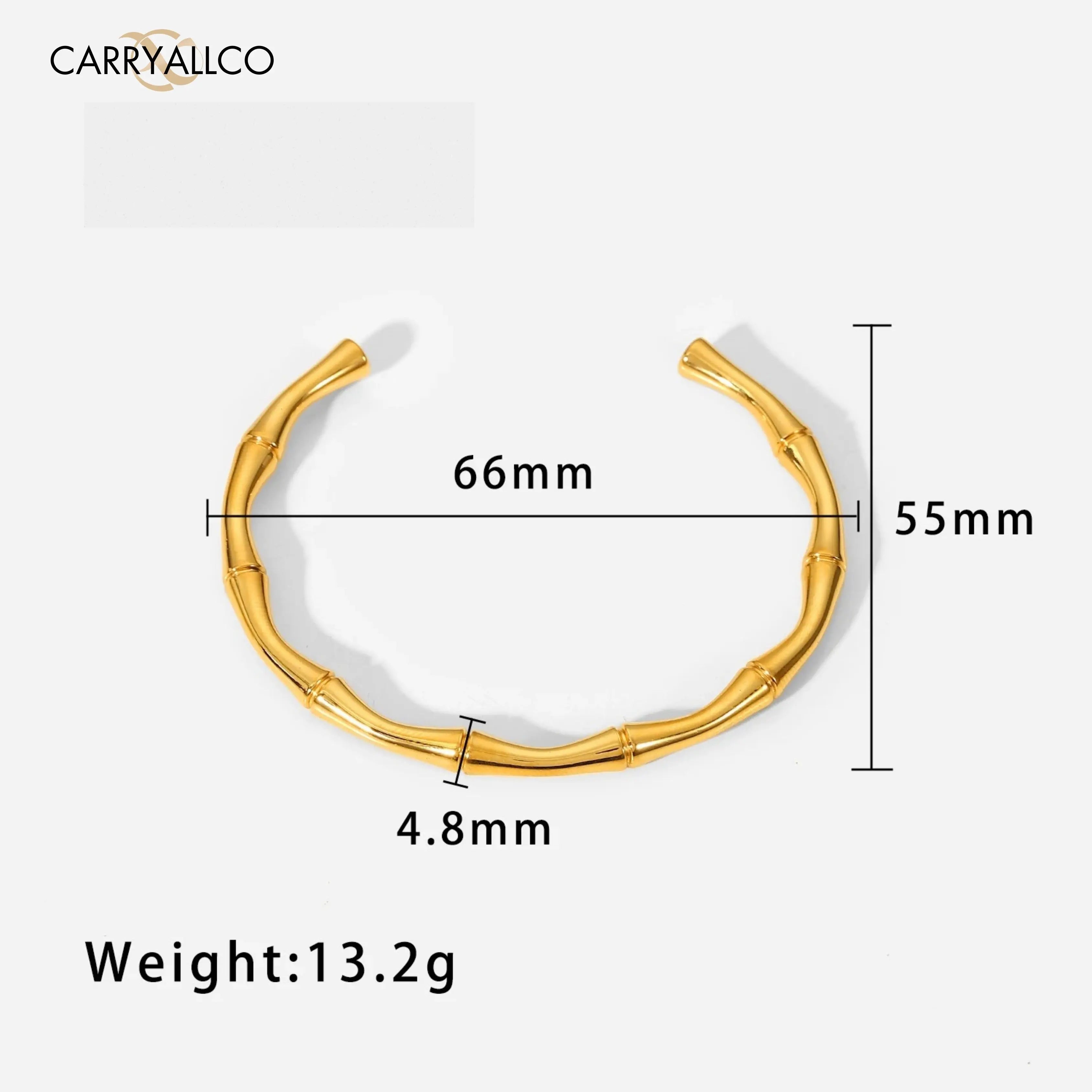 Bamboo Inspired Open Cuff Bracelet