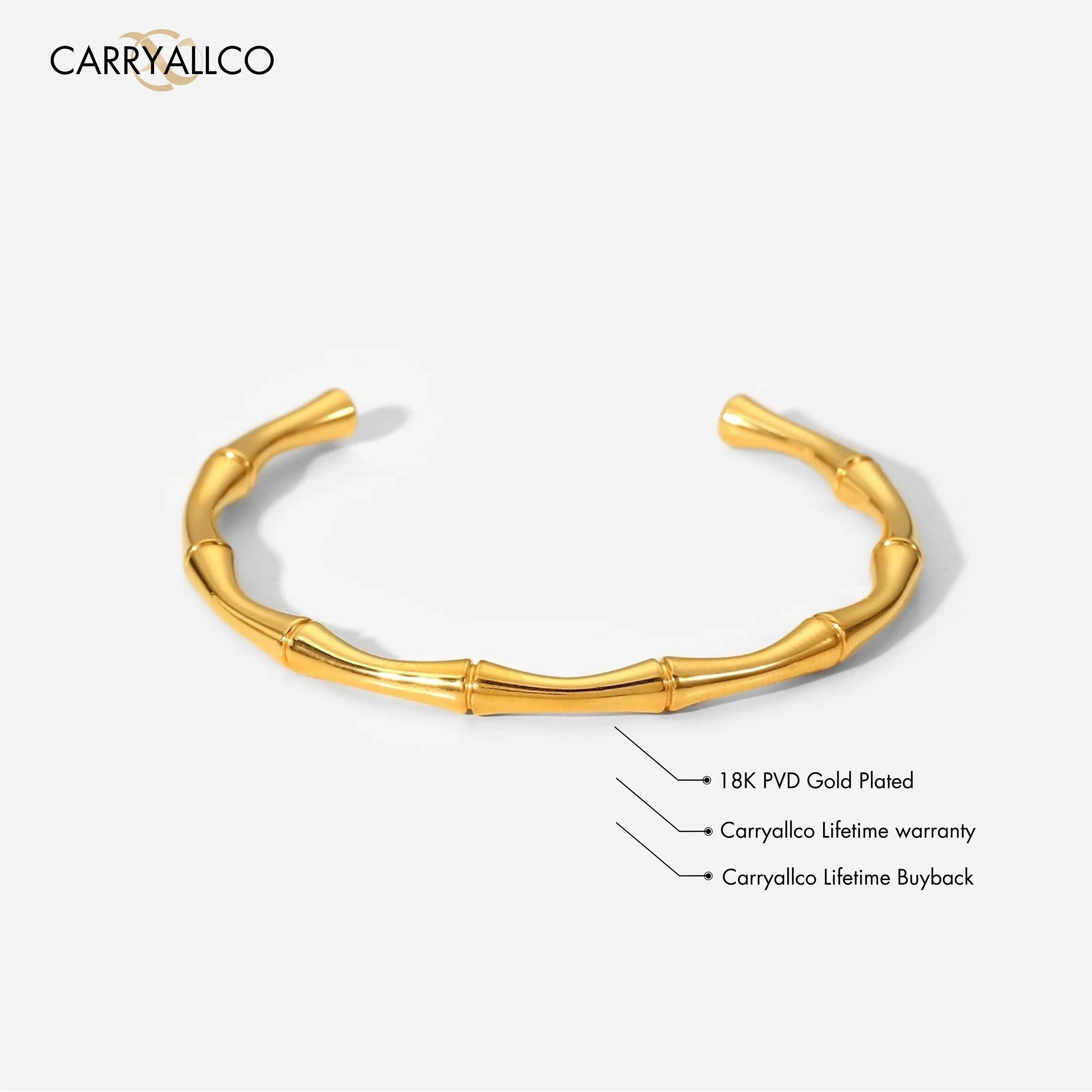 Bamboo Inspired Open Cuff Bracelet