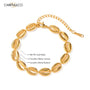 Carryallco 18K Gold Plated Demi-fine Beach Shell Linked Chain Bracelet