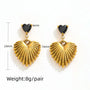 Black Zircon Heart Drop Earrings – 18K Gold Plated - CARRYALLCO