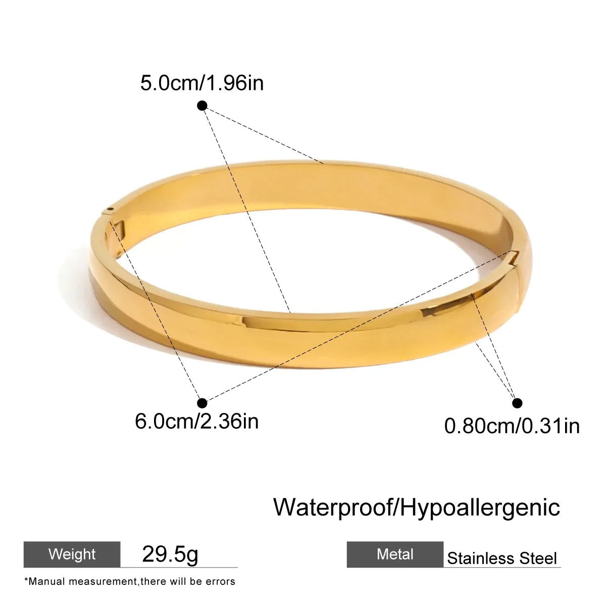 Bold Curved Clasp Bangle