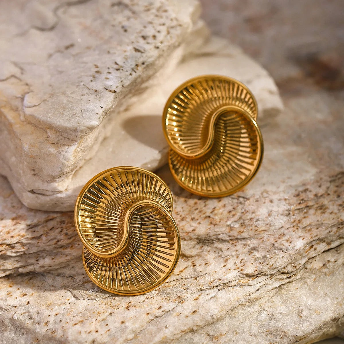 Bold Swirl Stud Earrings