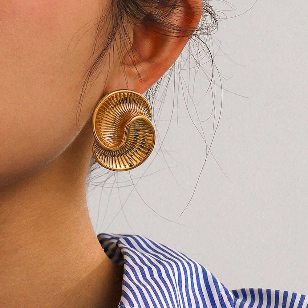 Bold Swirl Stud Earrings