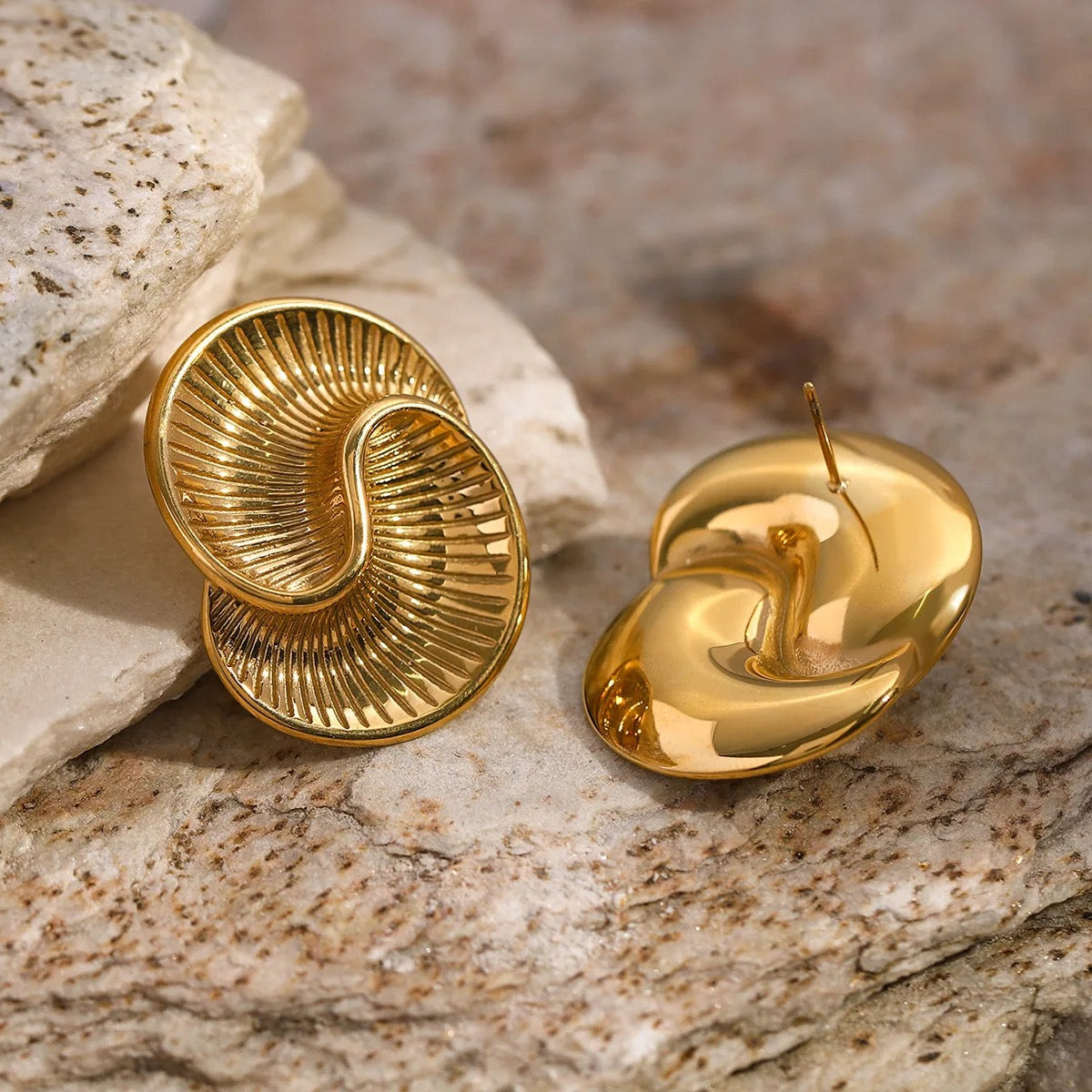 Bold Swirl Stud Earrings