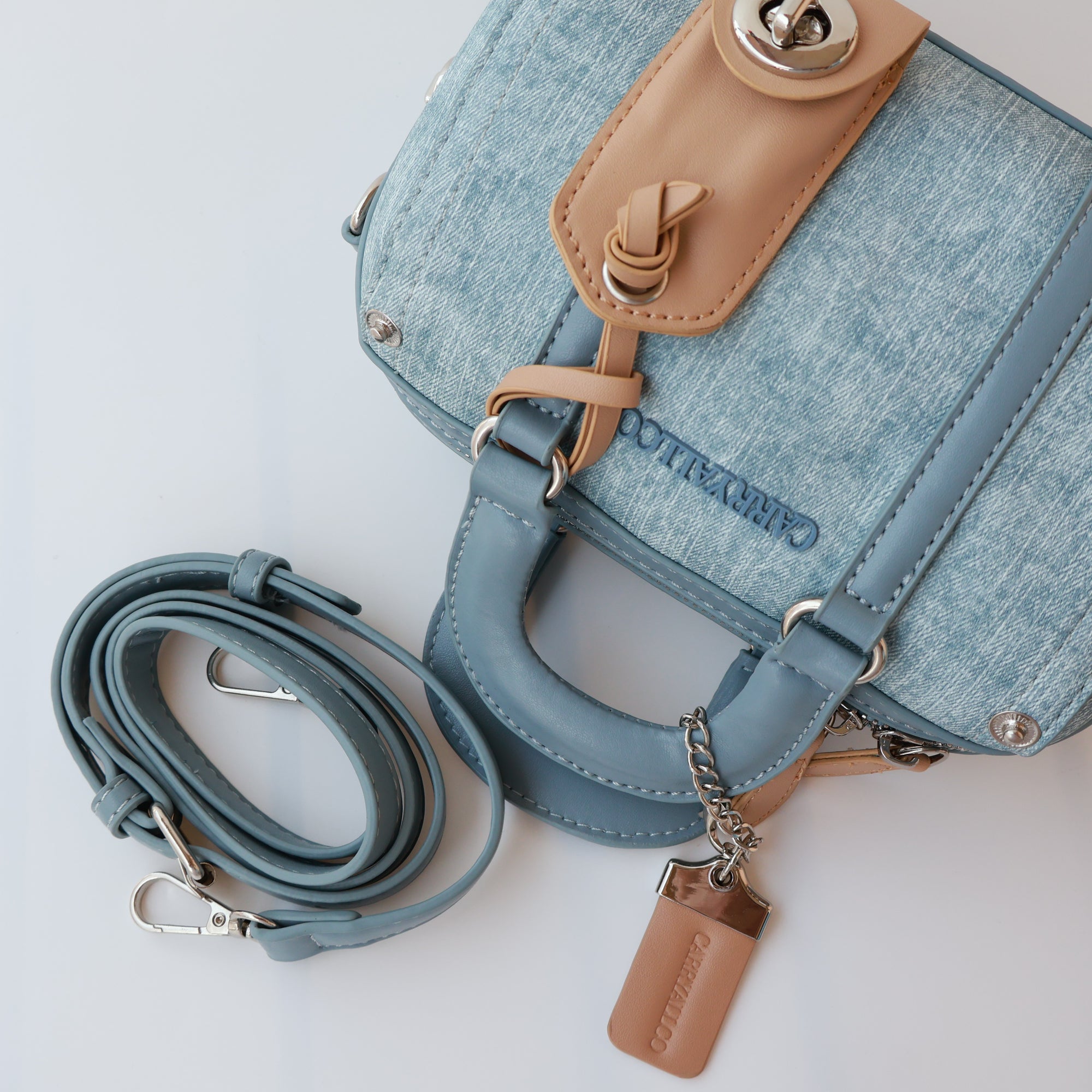 Carryallco Celeste – Handmade Vintage Medium Boston Bag