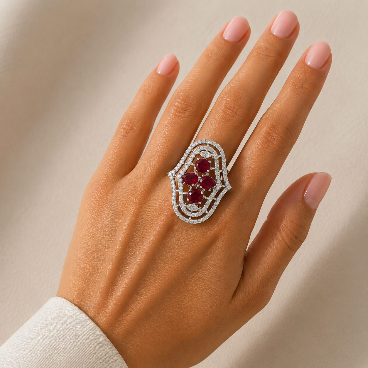 CZ Shield Cocktail Ring