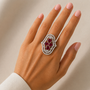 CZ Shield Cocktail Ring | American Diamond | Carryallco
