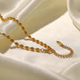 Carryallco 18K Gold-Plated Green Stone Oval Bead Necklace