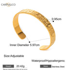 Carryallco 18K Gold Plated Hammered Wide Cuff Bangle dimension