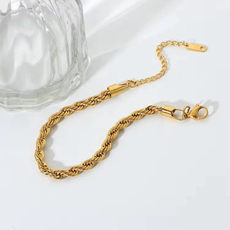 Carryallco 18K Gold Plated Rope Twist Bracelet