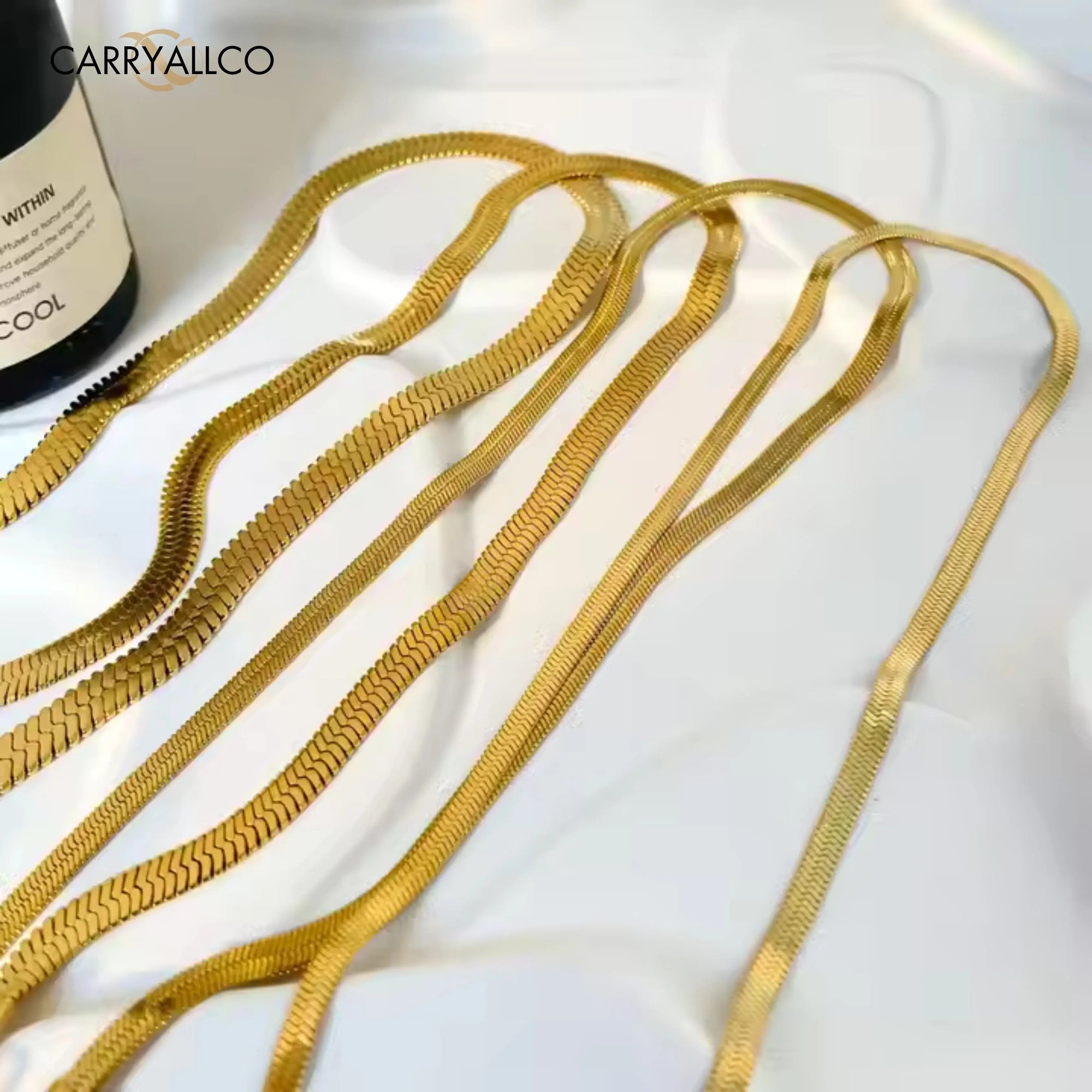 Carryallco 18K Gold Plated Snake Chain Necklace – Sleek & Timeless