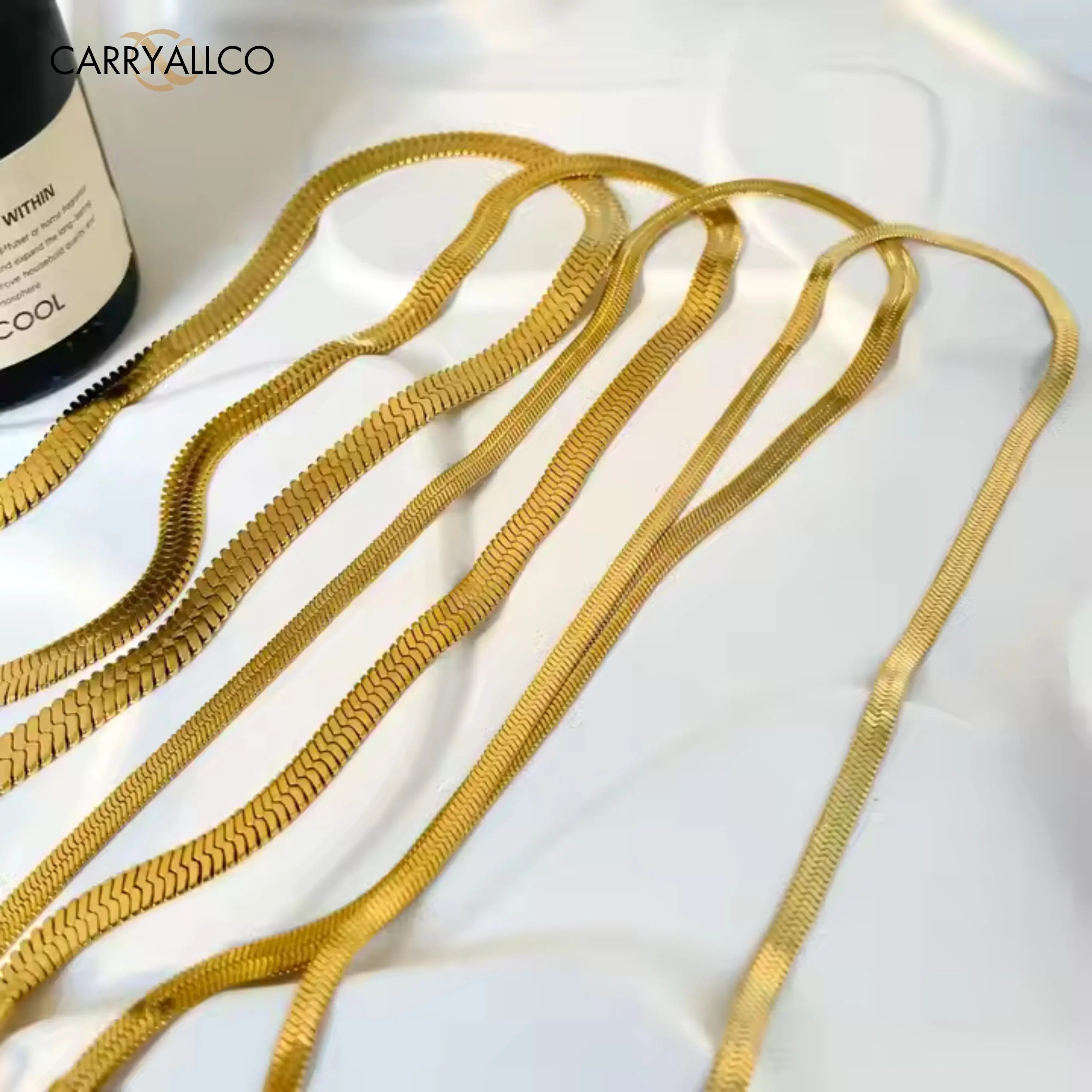Carryallco 18K Gold Plated Snake Chain Necklace – Sleek & Timeless